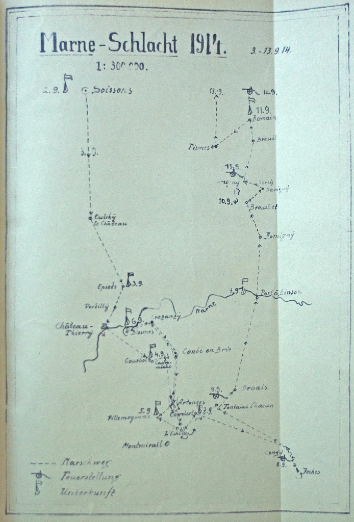 Karte von der Schlacht an der Marne
